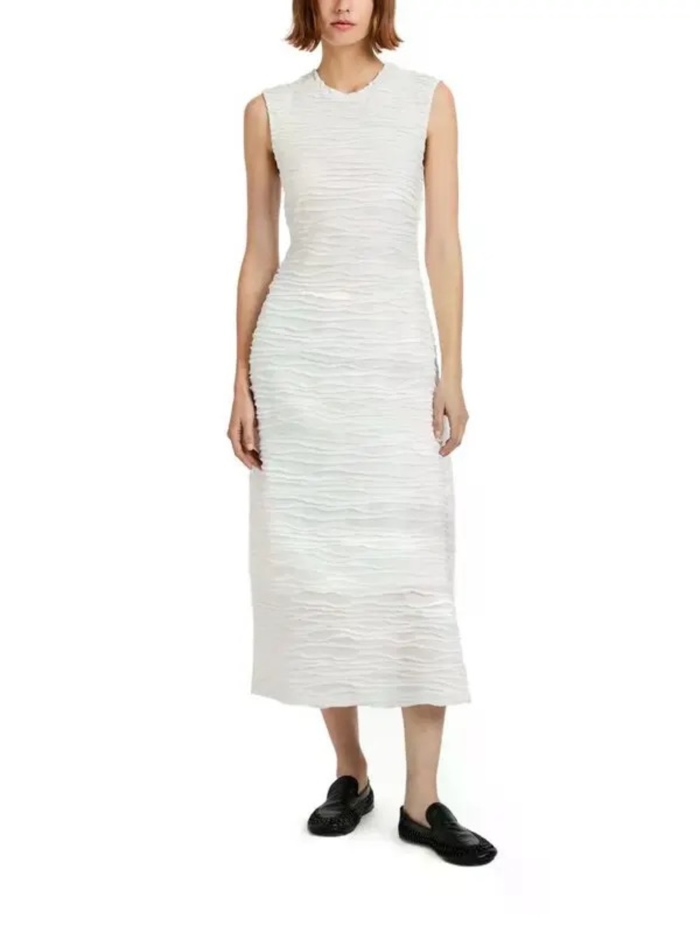 Proenza Schouler White Textured Sleeveless Midi Dress